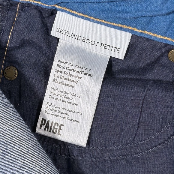 Paige Skyline Boot Jeans Womens 30 Blue Denim Bootcut Stretch Made USA Classic - Picture 4 of 8